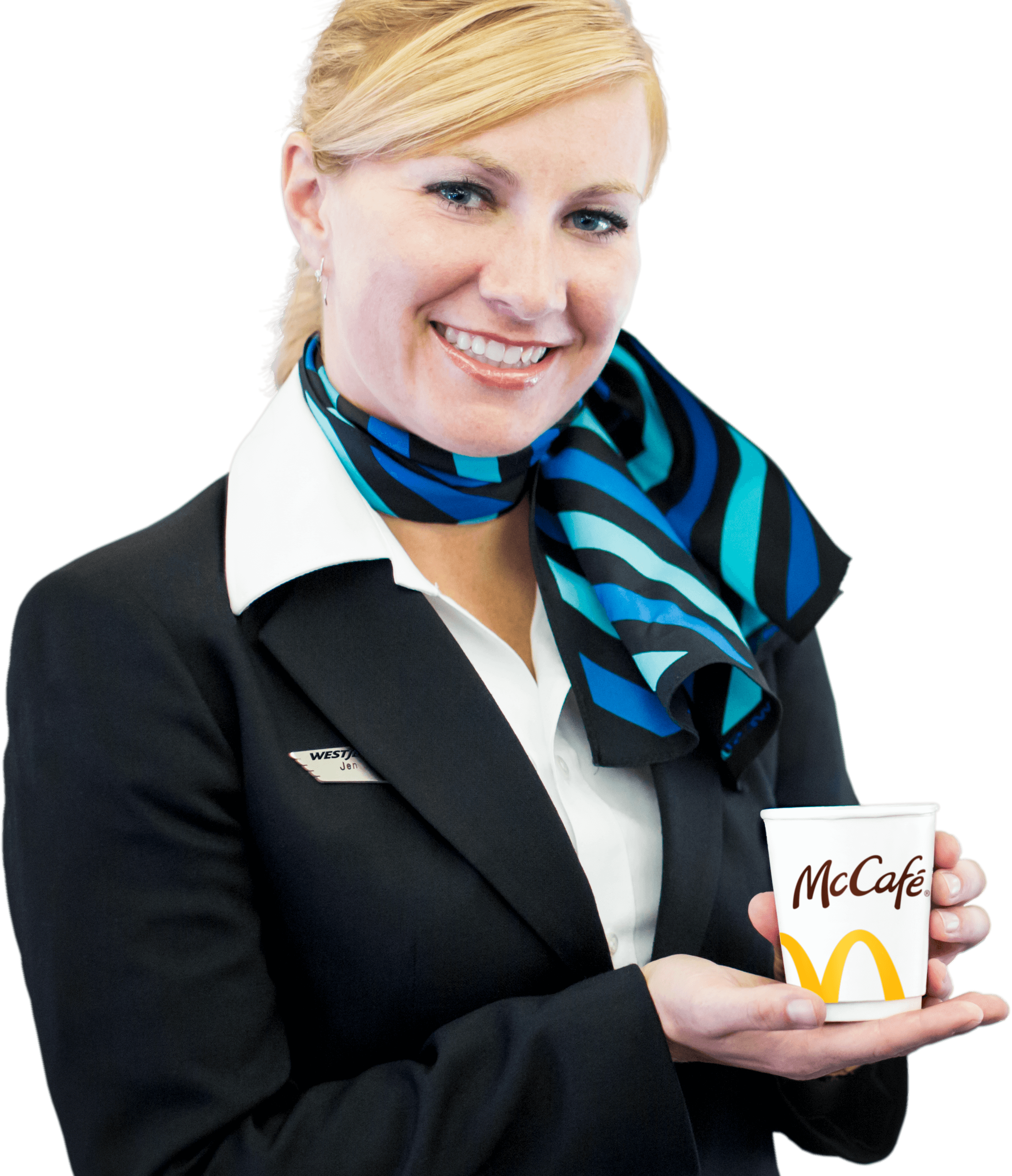 WESTJET Stewardess with McCafé Premium Roast Coffee